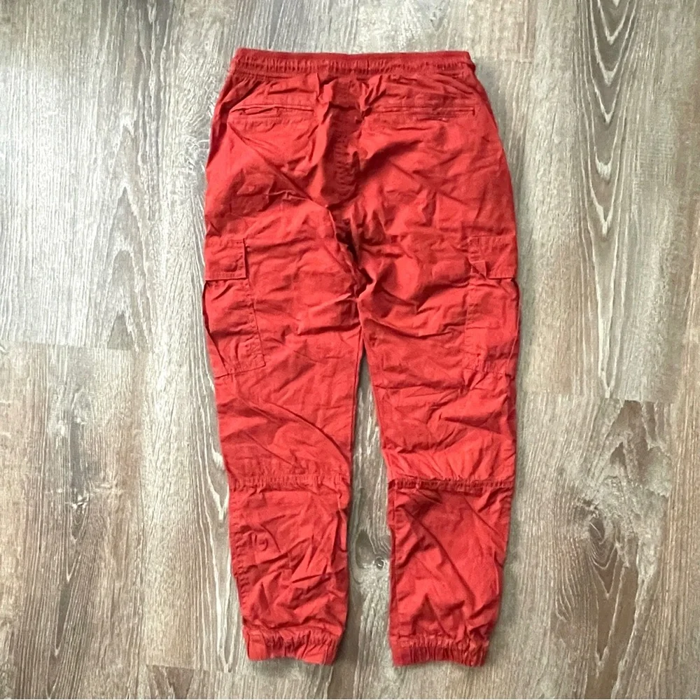 Boden Red Elastic Drawstring Waist Cargo Pants Joggers 9Y Cotton